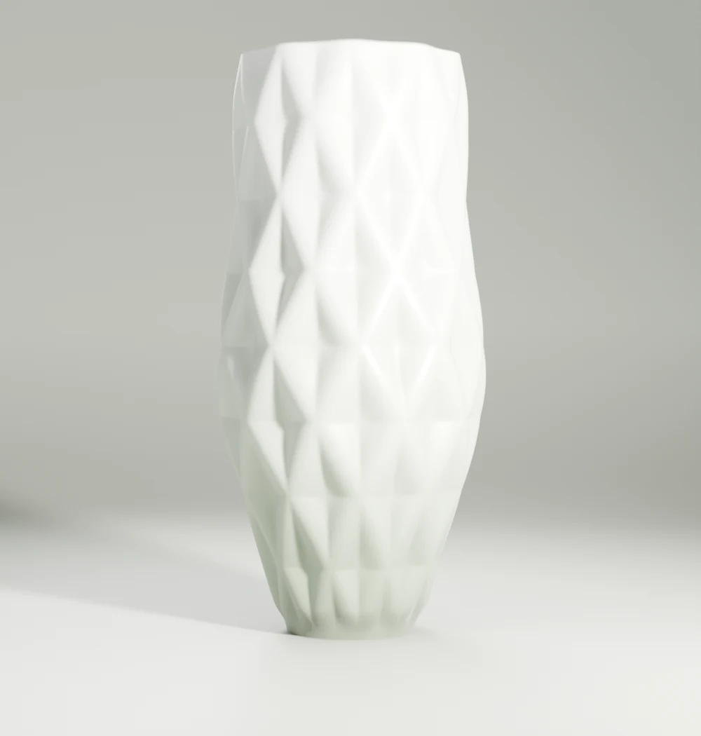 Lattice Spiral Vase — studio portrait, matte cloud print